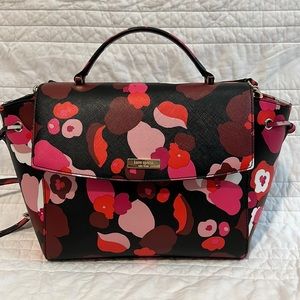 Kate Spade Leather Lilah Laurel Way Wonder Floral Satchel NEW without tags